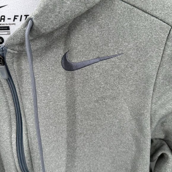 Nike Mens Gray Therma- Fit Zip Front Hooded Long Sleeve Jacket Size S - Picture 3 of 8
